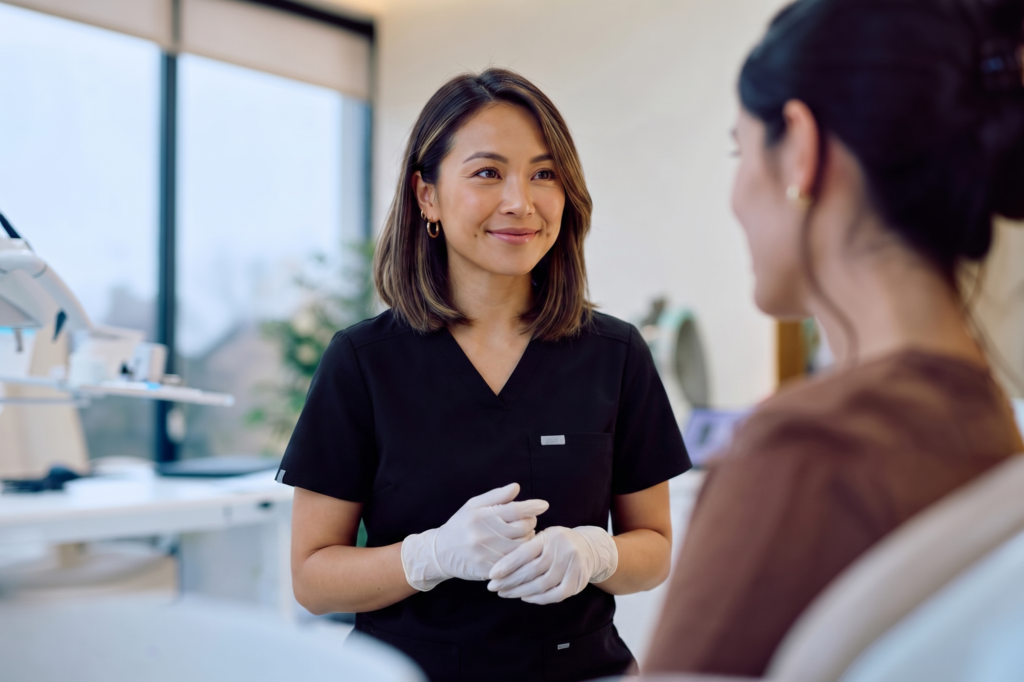 | No Gaps Dental Dentist smiling with patient