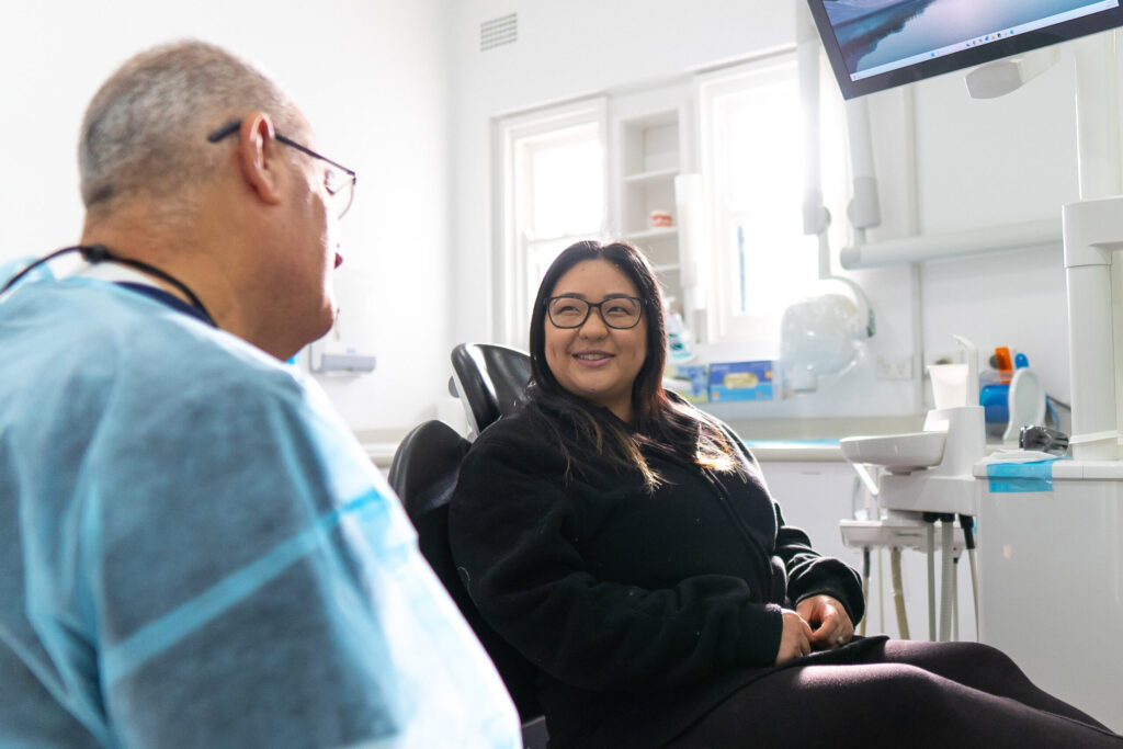 Dentist and patient in consultation at No Gaps Dental Sydney